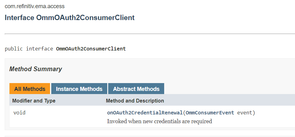 EMA Java OmmOAuth2ConsumerClient Version 2 Authentication methods